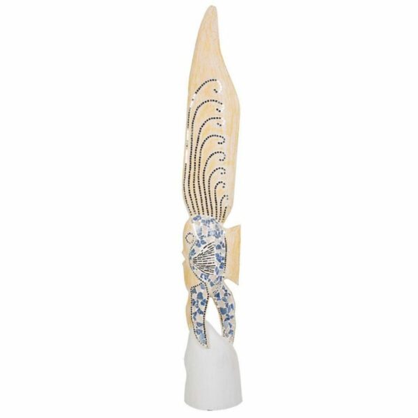 Decorative Figure Alexandra House Living Blue White Wood Glass Fish 148 x 10 x 23 cm - Image 2
