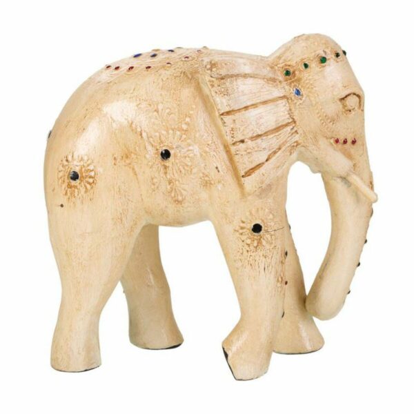 Decorative Figure Alexandra House Living White Mango wood Elephant 11 x 24 x 24 cm - Image 2
