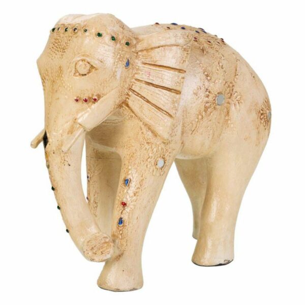 Decorative Figure Alexandra House Living White Mango wood Elephant 11 x 24 x 24 cm - Image 3