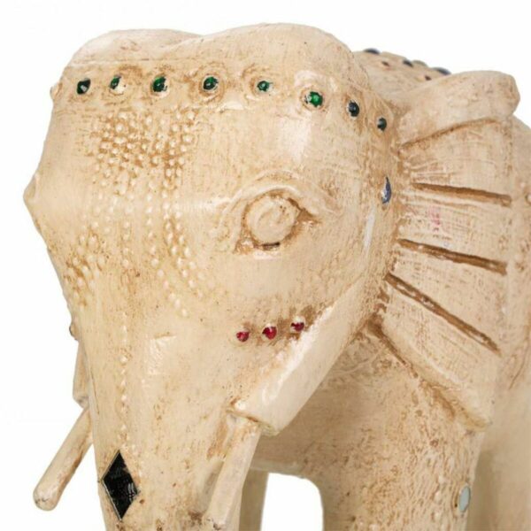 Decorative Figure Alexandra House Living White Mango wood Elephant 11 x 24 x 24 cm - Image 4