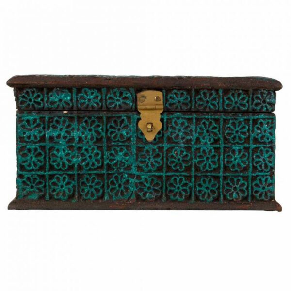Jewelry box Alexandra House Living Turquoise Paint Mango wood Synthetic resin MDF Wood 19 x 11 x 25 cm - Image 3