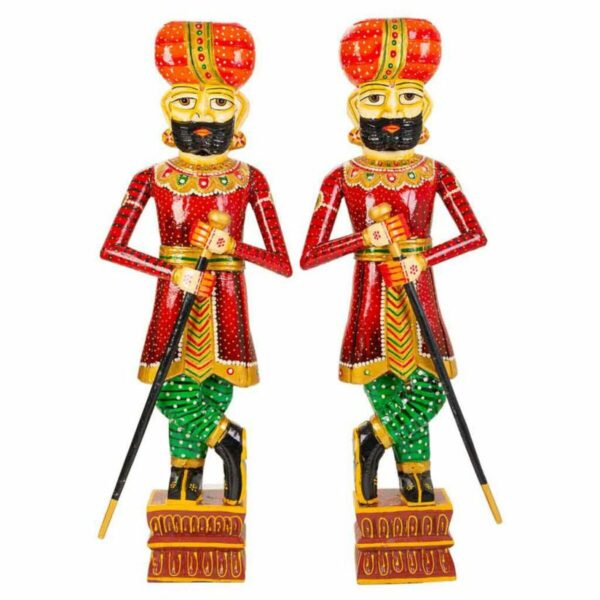 Decorative Figure Alexandra House Living Mango wood Ethnic 20 x 90 x 31 cm 2 Pieces - Image 2