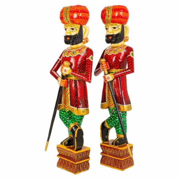 Decorative Figure Alexandra House Living Mango wood Ethnic 20 x 90 x 31 cm 2 Pieces - Image 3