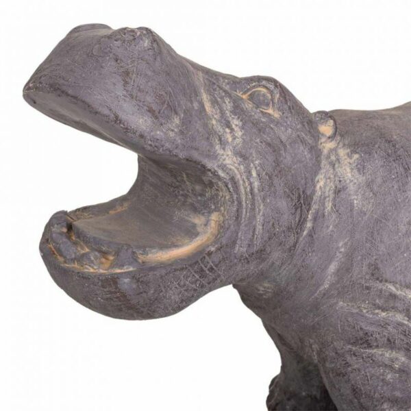 Decorative Figure Alexandra House Living Grey Magnesium Hippopotamus 26 x 40 x 35 cm - Image 5