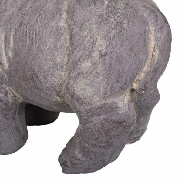 Decorative Figure Alexandra House Living Grey Magnesium Hippopotamus 26 x 40 x 35 cm - Image 6