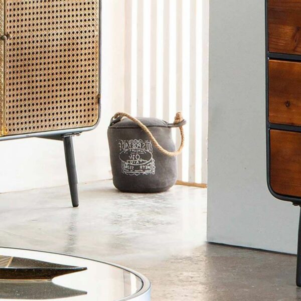 Doorstop Alexandra House Living Canvas 20 x 20 x 20 cm Black - Image 3