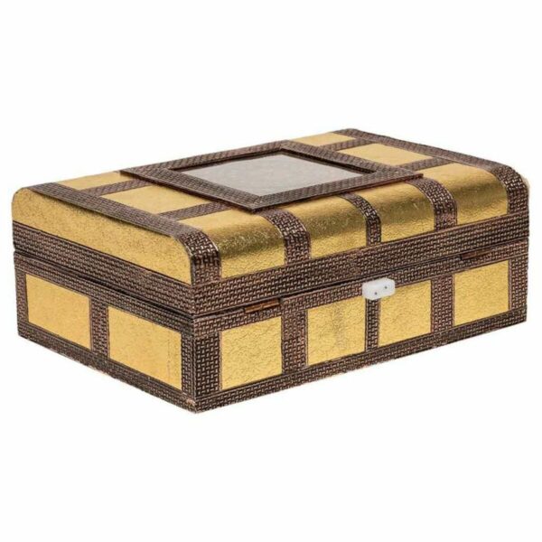 Jewelry box Alexandra House Living Golden Aluminium MDF Wood 20 x 7 x 27 cm - Image 6