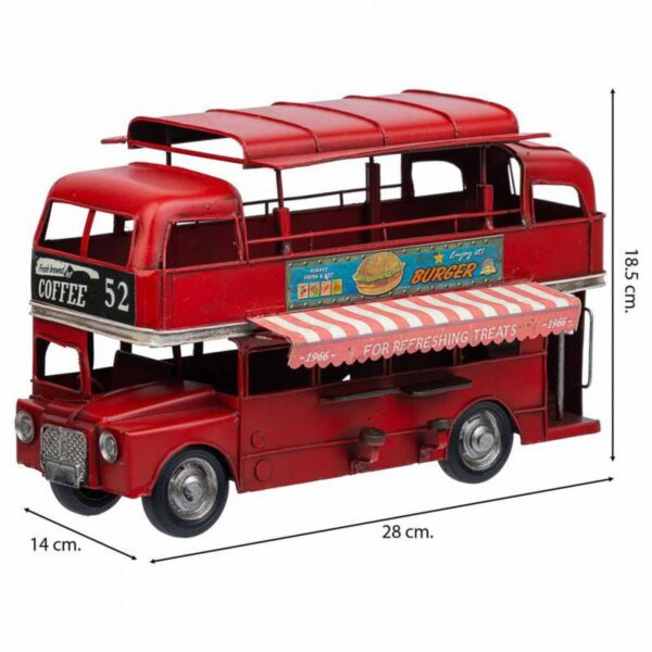 Decorative Figure Alexandra House Living Red Iron ABS Bus 14 x 18 x 28 cm - Image 5