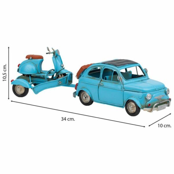 Decorative Figure Alexandra House Living Light Blue Iron ABS Motorbike Trailer 10 x 10 x 34 cm - Image 4