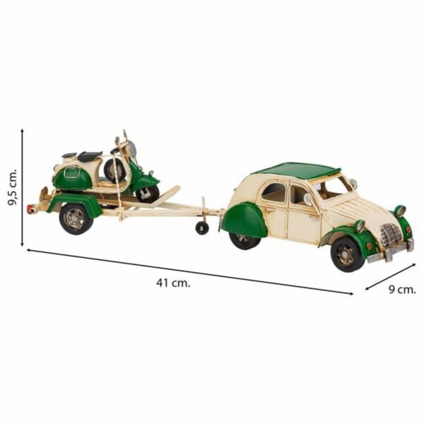 Decorative Figure Alexandra House Living Green Iron ABS Motorbike Trailer 9 x 9 x 41 cm - Image 3