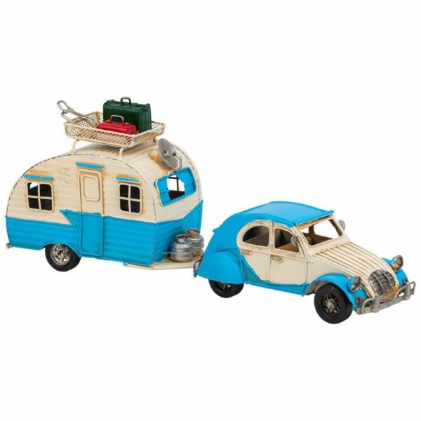 Decorative Figure Alexandra House Living Light Blue Iron ABS Caravan Trailer 9 x 15 x 41 cm - Image 3