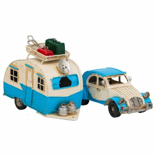 Decorative Figure Alexandra House Living Light Blue Iron ABS Caravan Trailer 9 x 15 x 41 cm - Image 8