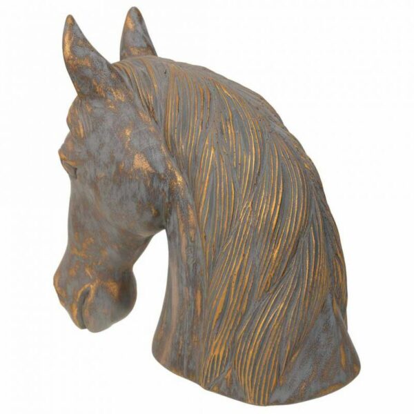 Decorative Figure Alexandra House Living Grey Golden Polyresin Horse 15 x 31 x 31 cm - Image 5