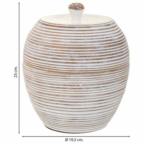 Decorative box Alexandra House Living White Polyresin 19 x 23 x 19 cm - Image 4