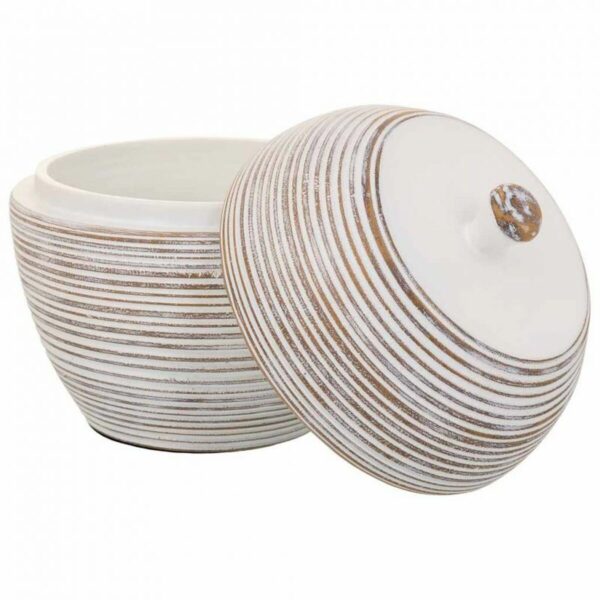 Decorative box Alexandra House Living White Polyresin 19 x 23 x 19 cm - Image 5