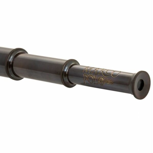 Decorative Figure Alexandra House Living Brown Leather Glass Brass Telescope 8 x 8 x 40 cm - Image 7