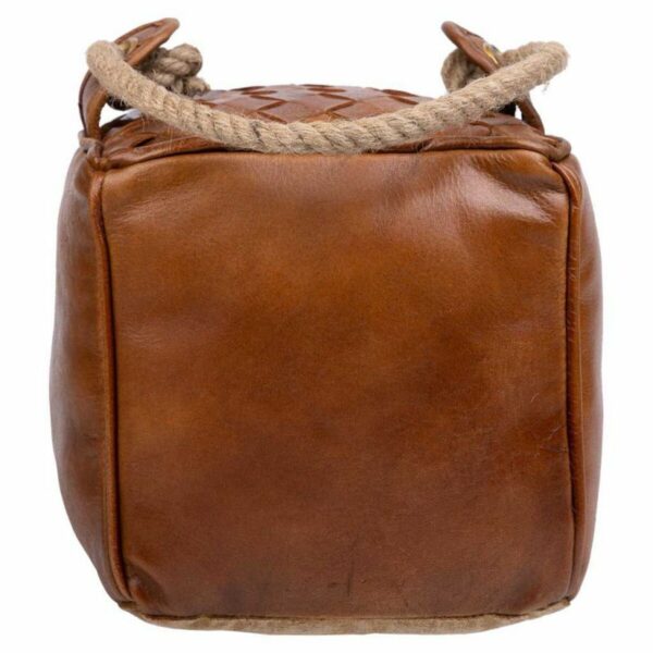 Doorstop Alexandra House Living Cotton Leather 20 x 20 x 20 cm Brown - Image 2