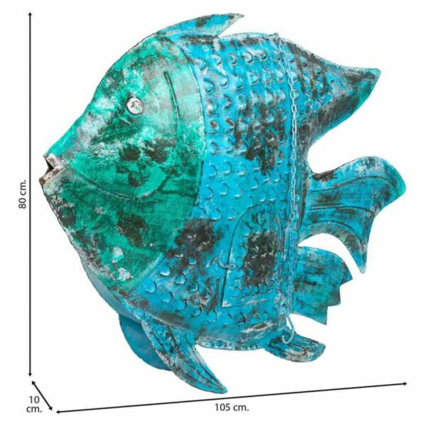 Decorative Figure Alexandra House Living Blue Mango wood Fish 10 x 80 x 105 cm - Image 4