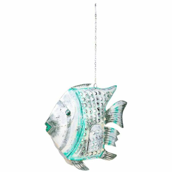 Decorative Figure Alexandra House Living White Green Mango wood Fish 15 x 65 x 80 cm - Image 5