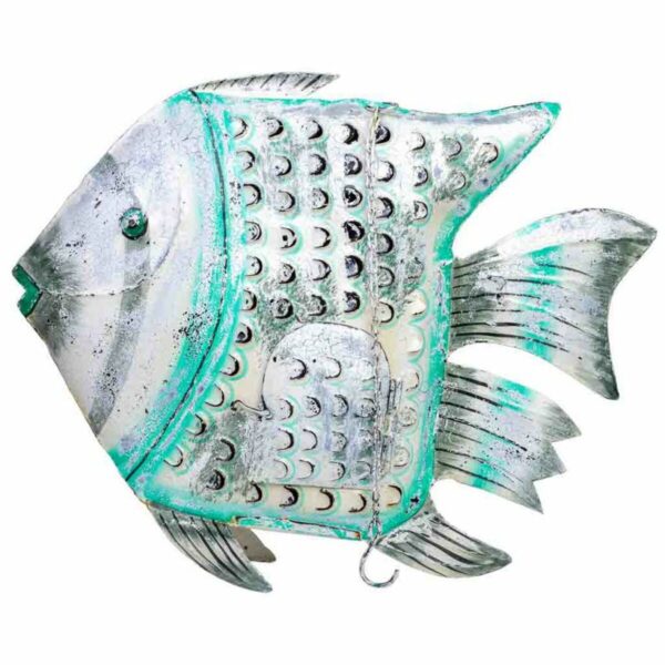 Decorative Figure Alexandra House Living White Green Mango wood Fish 15 x 65 x 80 cm - Image 8