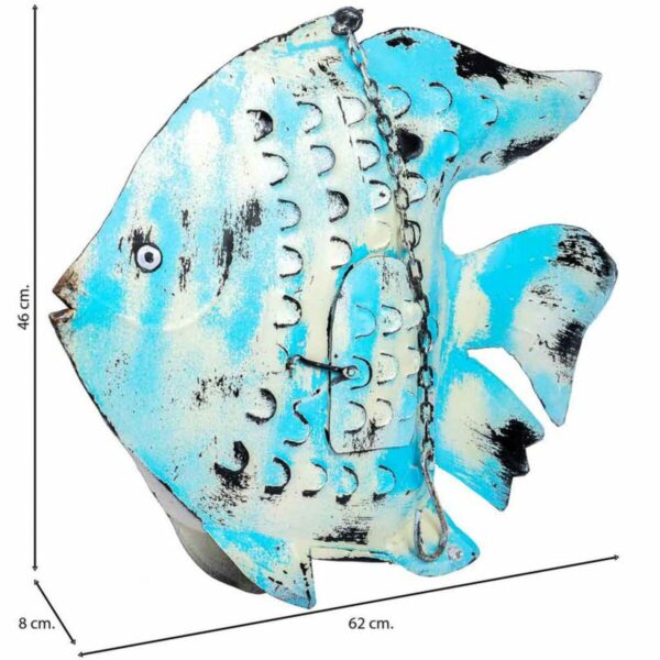 Decorative Figure Alexandra House Living Blue Mango wood Fish 8 x 46 x 62 cm - Image 4