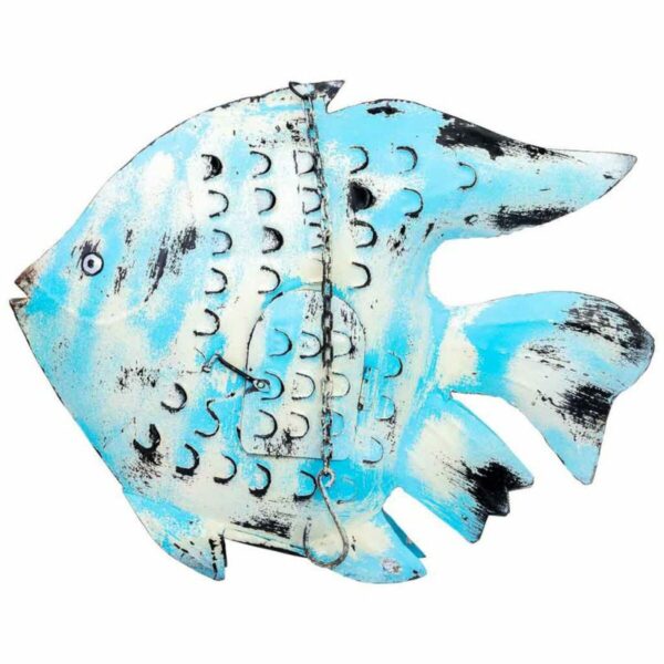 Decorative Figure Alexandra House Living Blue Mango wood Fish 8 x 46 x 62 cm - Image 8