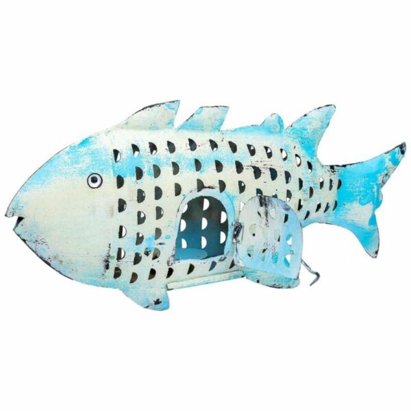 Decorative Figure Alexandra House Living Blue Mango wood Fish 10 x 28 x 62 cm - Image 3