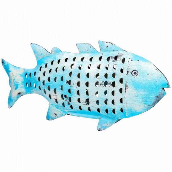 Decorative Figure Alexandra House Living Blue Mango wood Fish 10 x 28 x 62 cm - Image 6