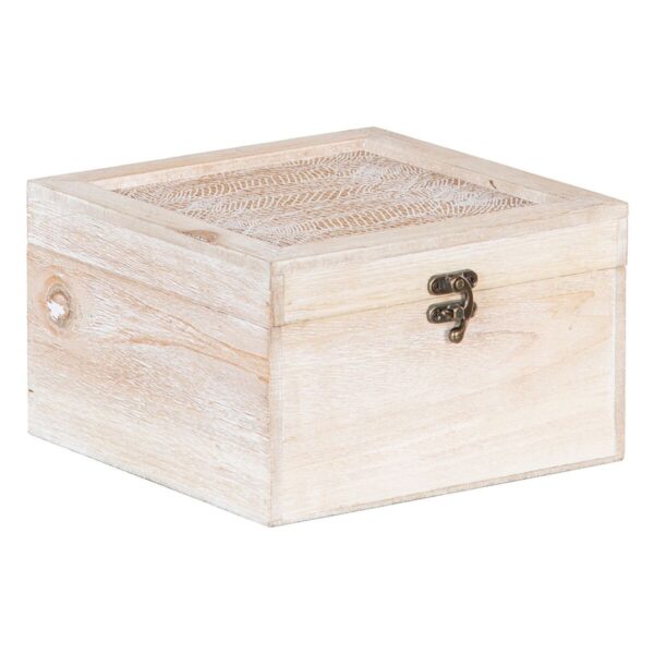 Decorative box Sheets Rattan 20 x 20 x 12 cm DMF (2 Units) - Image 2