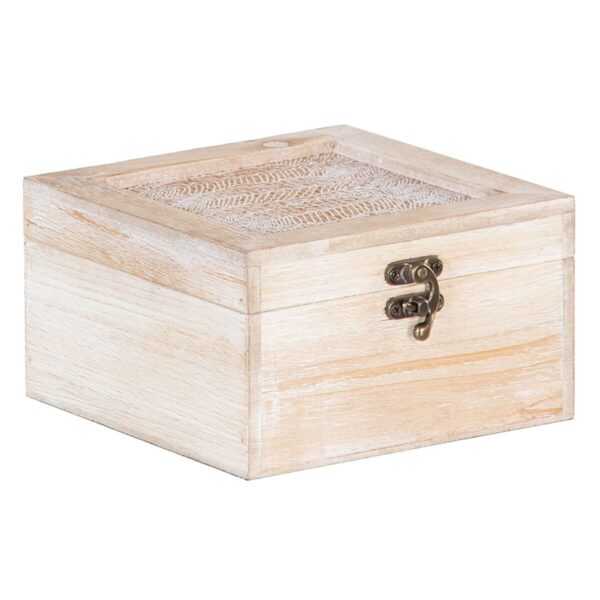Decorative box Sheets Rattan 20 x 20 x 12 cm DMF (2 Units) - Image 3