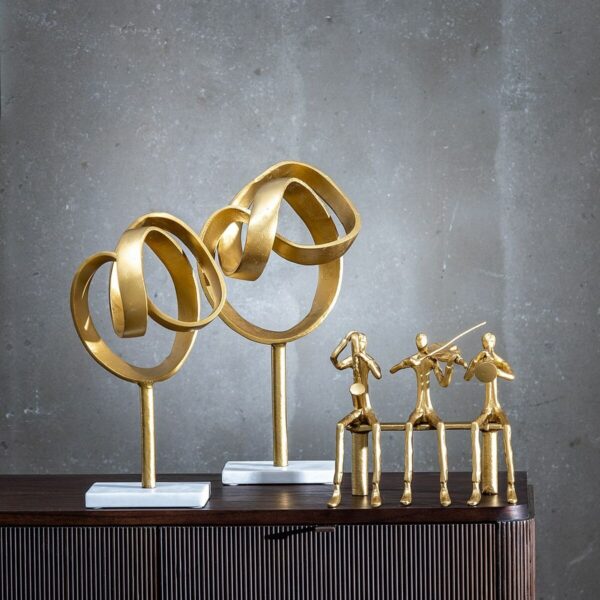 Decorative Figure White Golden Aluminium Marble 21 x 17 x 38 cm - Image 2