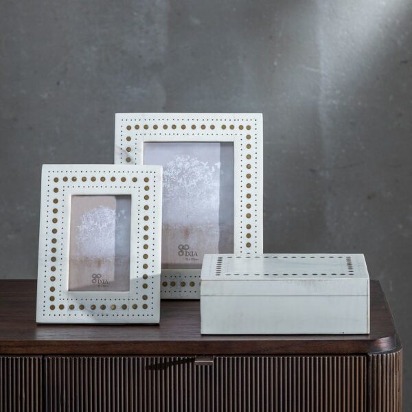 Decorative box Cream Golden Resin Copper 23 x 15 x 8 cm - Image 2