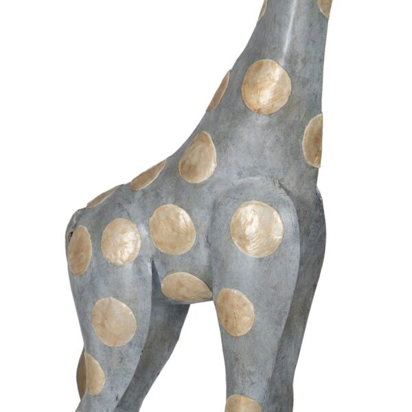 Decorative Figure Grey Golden Giraffe 27 x 12 x 100 cm - Image 3