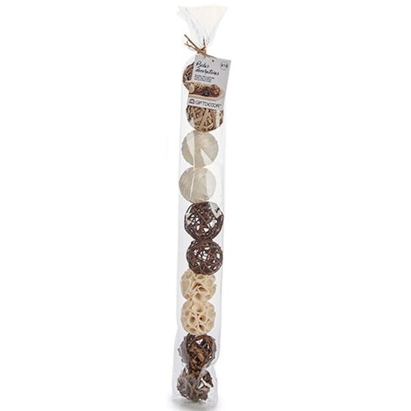 Decorative bauble White Brown Black Natural (24 Units) - Image 2