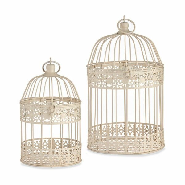 Decorative cage Set Cream (2 Units) - Image 2