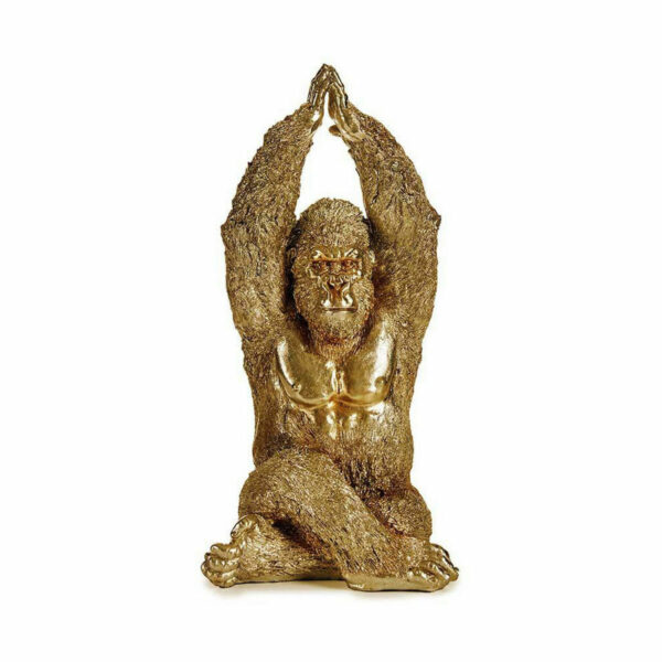 Decorative Figure Yoga Gorilla Golden 17 x 36 x 19,5 cm (4 Units) - Image 2