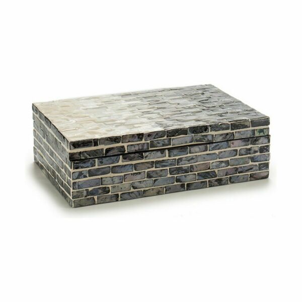 Decorative box Grey Mother of pearl Particleboard 15,2 x 7,2 x 25 cm (4 Units) - Image 2