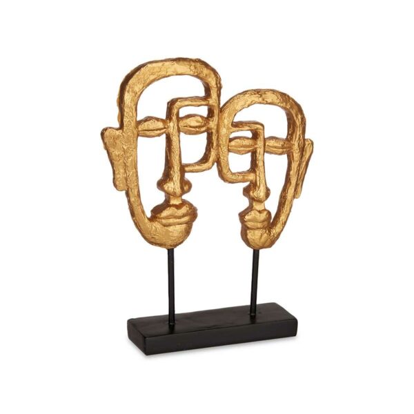Decorative Figure Face Golden 27 x 32,5 x 10,5 cm (4 Units) - Image 2