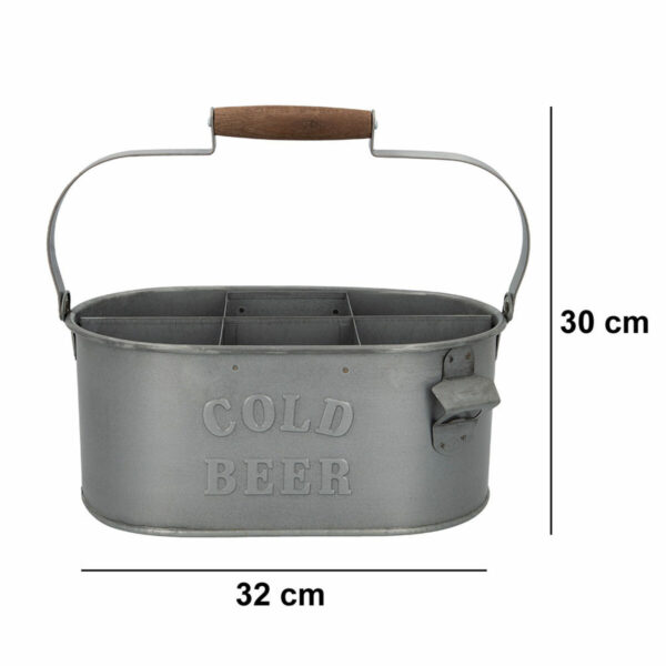 Decorative basket Aktive Galvanised Steel 35,5 x 16 x 19,5 cm Bottle rack (6 Units) - Image 4