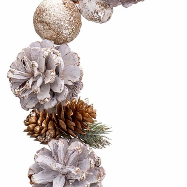 Christmas garland White Golden Plastic Foam Pineapples 150 cm - Image 2
