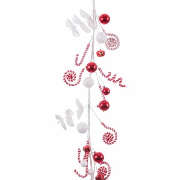 Christmas garland White Red Plastic Foam 125 cm - Image 4