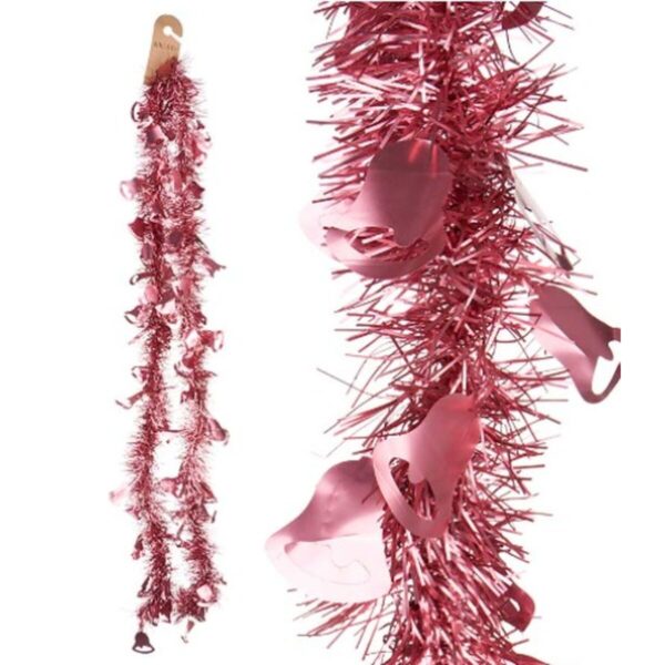 Christmas garland Tinsel Hoods Pink Plastic 12 x 12 x 200 cm (36 Units) - Image 2