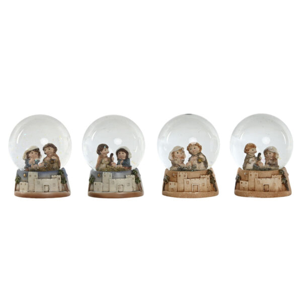 Christmas nativity set Home ESPRIT Multicolour Resin Aluminium Crystal 8 x 8 x 10 cm (4 Units)