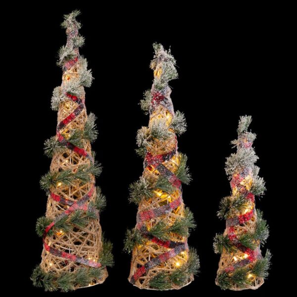 Christmas Tree Multicolour Natural Fibre 20 x 20 x 80 cm (3 Units) - Image 2