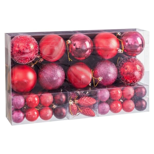 Christmas Baubles Red Plastic (50 Units) - Image 2