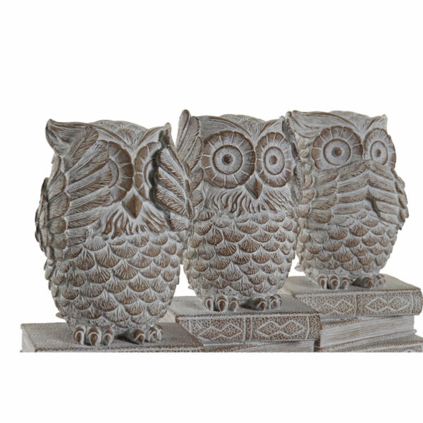 Decorative Figure DKD Home Decor White Owl Stripped 11 x 11 x 20 cm (3 Units) - Image 3