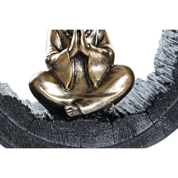 Decorative Figure DKD Home Decor Black Golden Monk Oriental 20,8 x 6,5 x 18,5 cm (2 Units) - Image 3