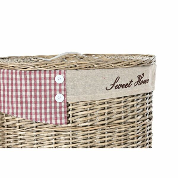 Set of Baskets DKD Home Decor Red Beige Natural wicker Cottage 51 x 37 x 56 cm (5 Pieces) (5 Units) - Image 3