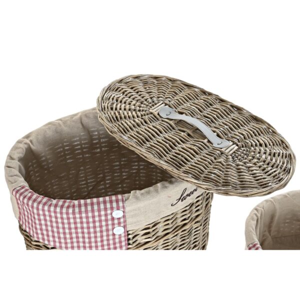Set of Baskets DKD Home Decor Red Beige Natural wicker Cottage 51 x 37 x 56 cm (5 Pieces) (5 Units) - Image 4