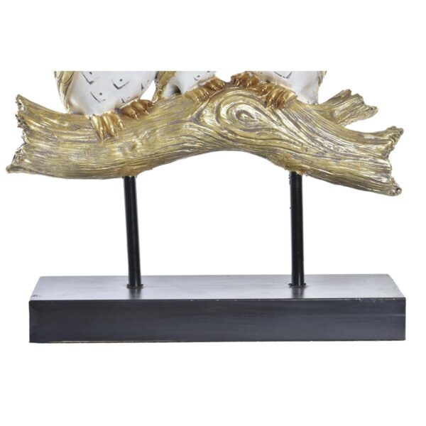 Decorative Figure DKD Home Decor Trunk 24 x 9 x 26 cm Owls Black Golden White - Image 3
